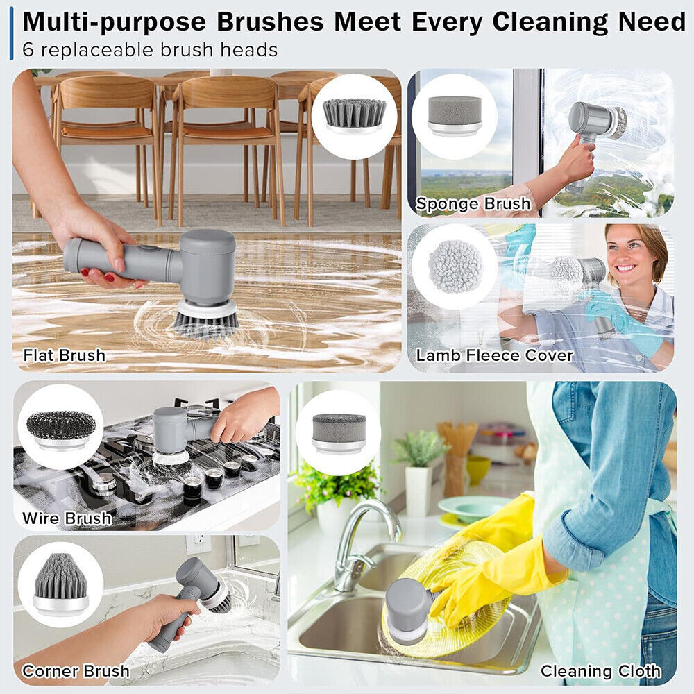 Electric Spin Scrubber – Cordless Power Cleaning Brush for Bathroom, Tiles, Shower & Kitchen