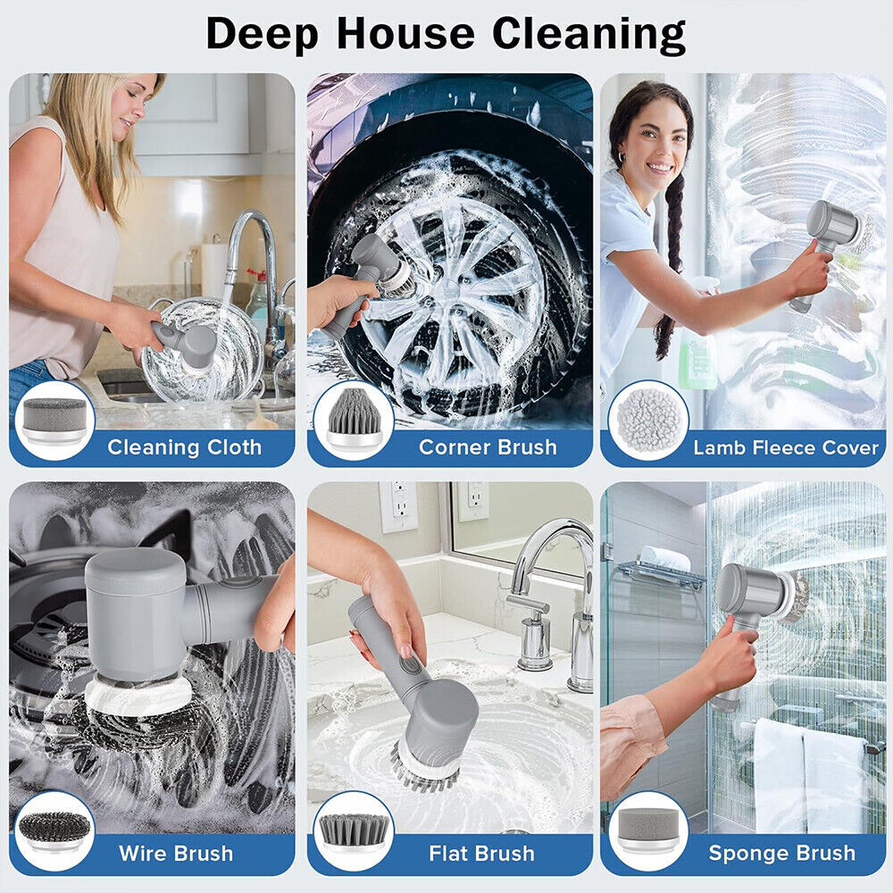 Electric Spin Scrubber – Cordless Power Cleaning Brush for Bathroom, Tiles, Shower & Kitchen