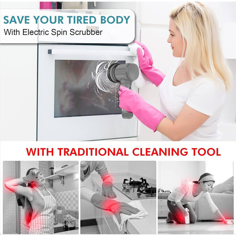 Electric Spin Scrubber – Cordless Power Cleaning Brush for Bathroom, Tiles, Shower & Kitchen
